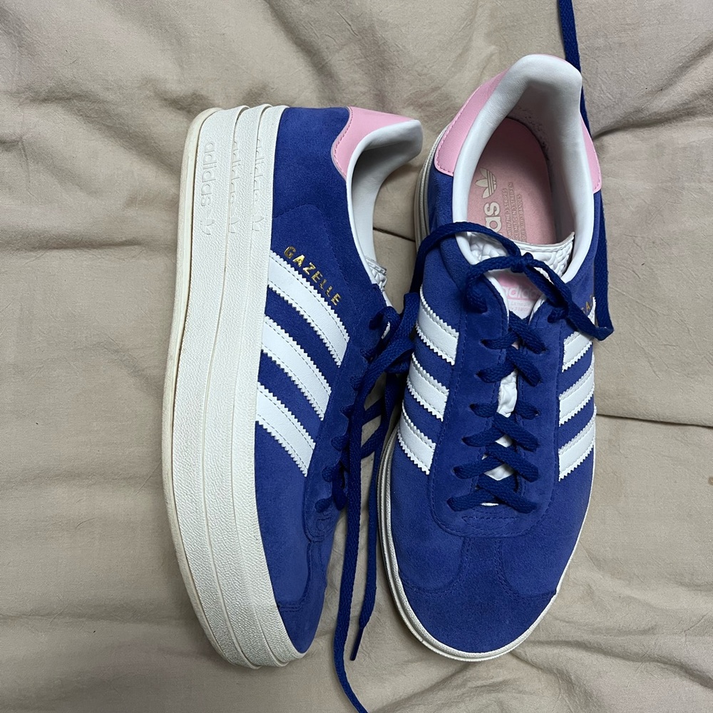 Adidas Gazelle Royal Blue and Soft Pink Sneakers